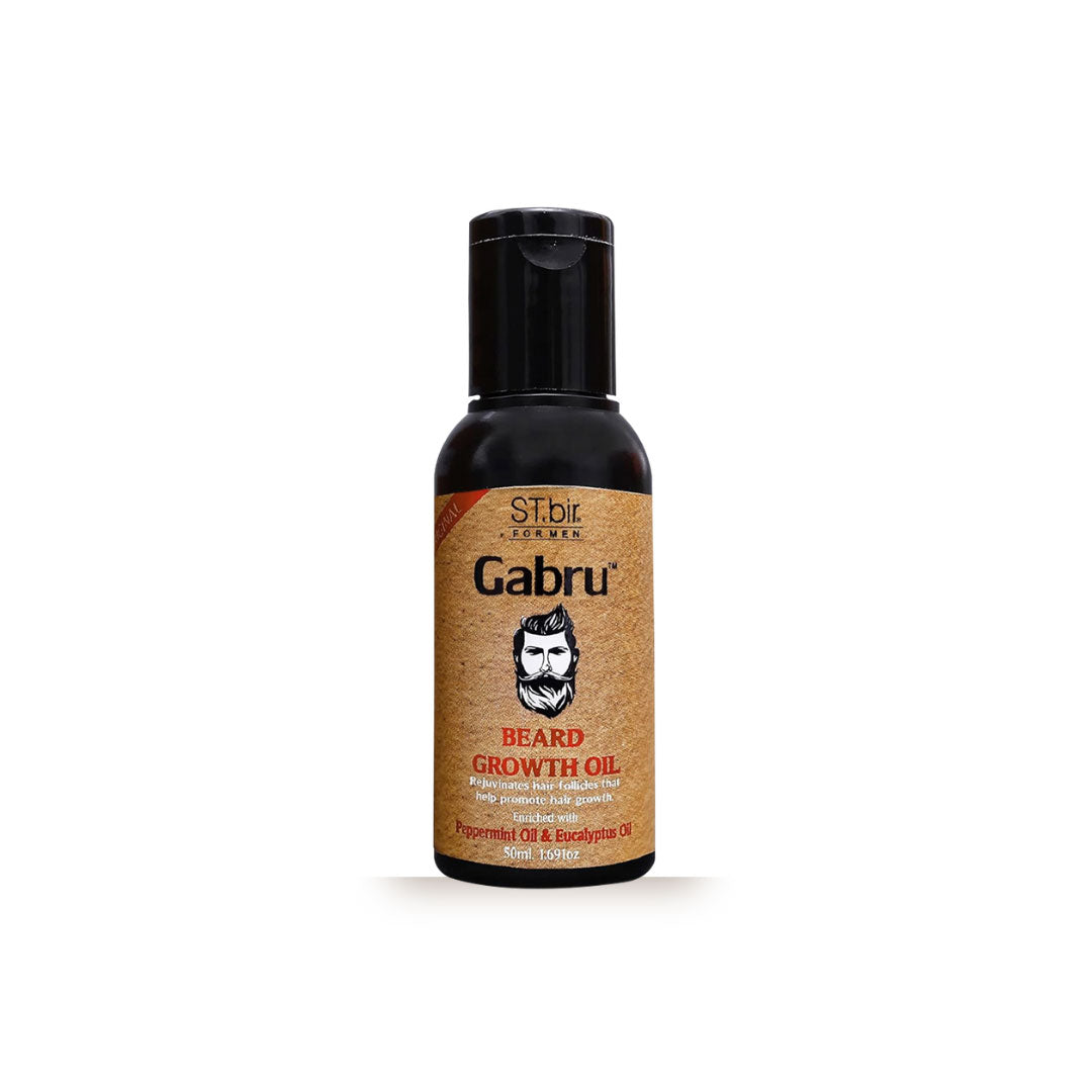 Gabru Beard Growth Oil for Men Enriched with Peppermint & Eucalyptus | Non-Sticky, Natural Formula | 100ML (Pack of 2)