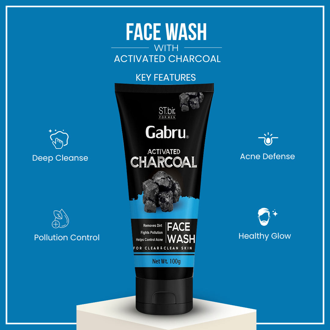 Men's Deep Cleaning Charcoal Face Wash (100g)