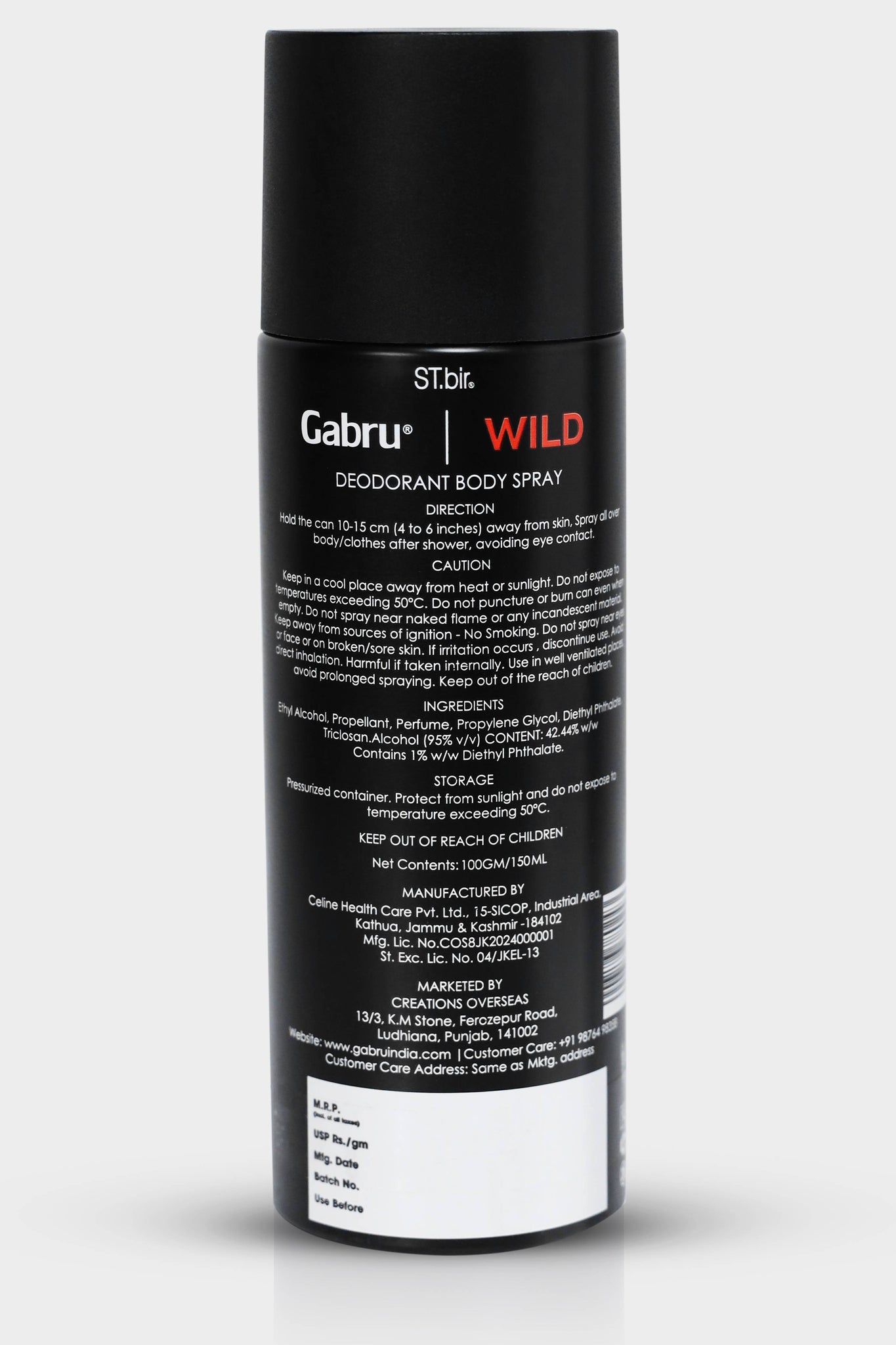 Gabru Men's Wild Deodorant Body Spray