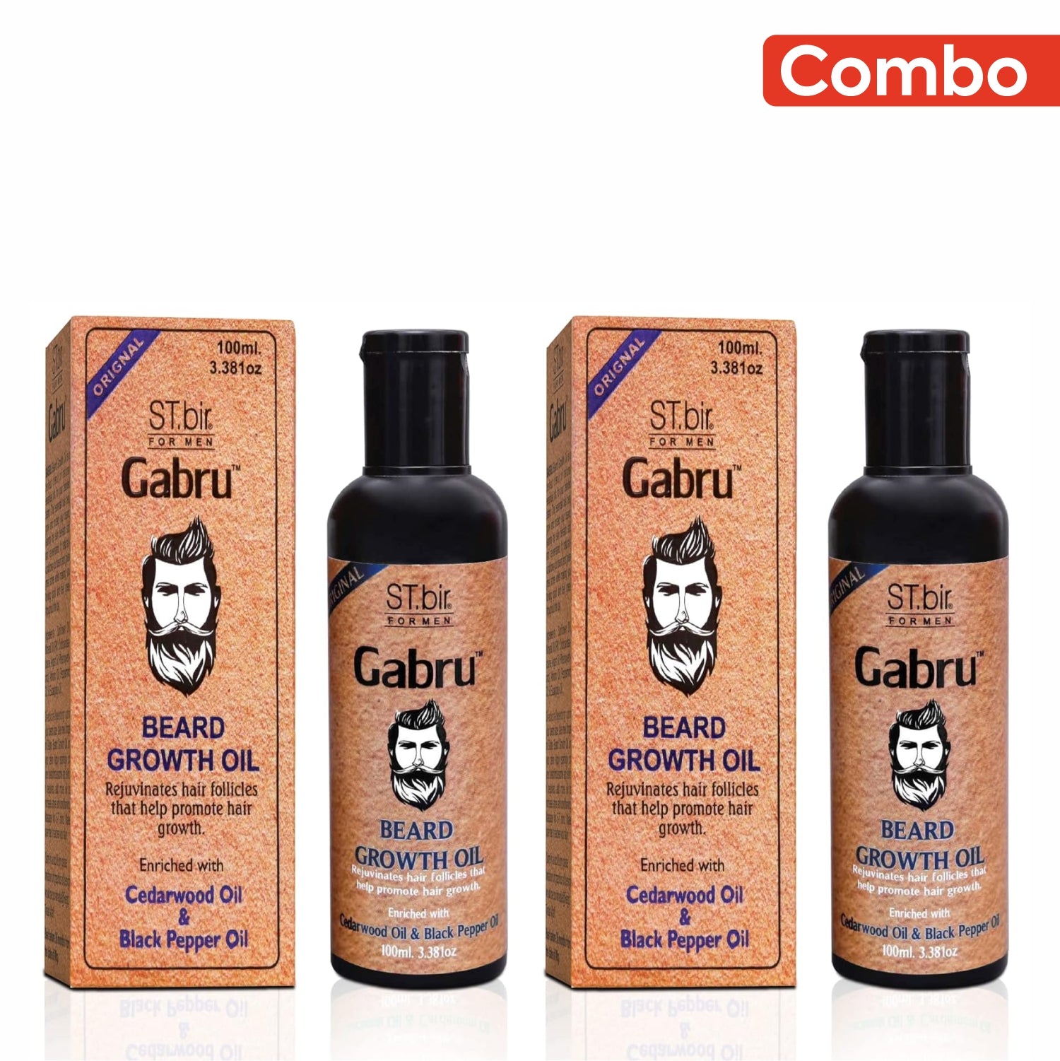 ST.bir Gabru Beard Oil Cedarwood & Black Pepper Oil (Pack of 2)