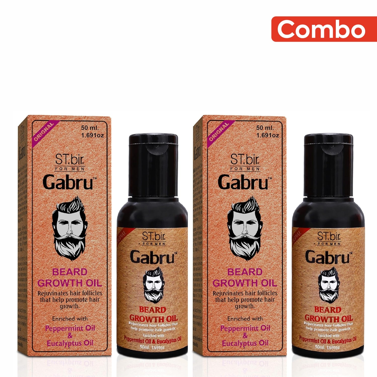 ST.bir Gabru Beard Oil Peppermint & Eucalyptus Oil (Pack of 2)