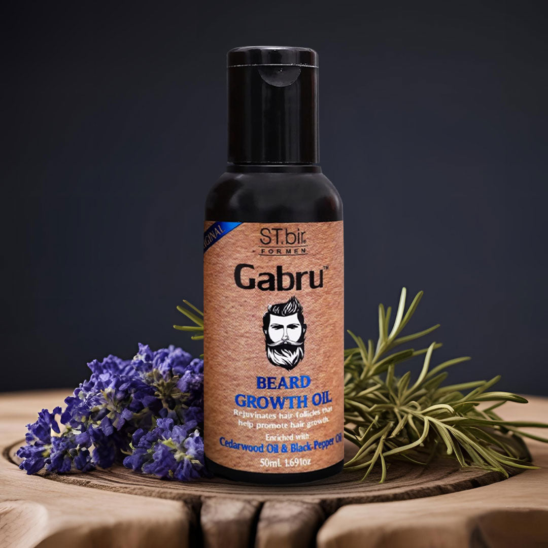 Gabru Beard Growth Oil for Men with Cedarwood and Black Pepper Oil