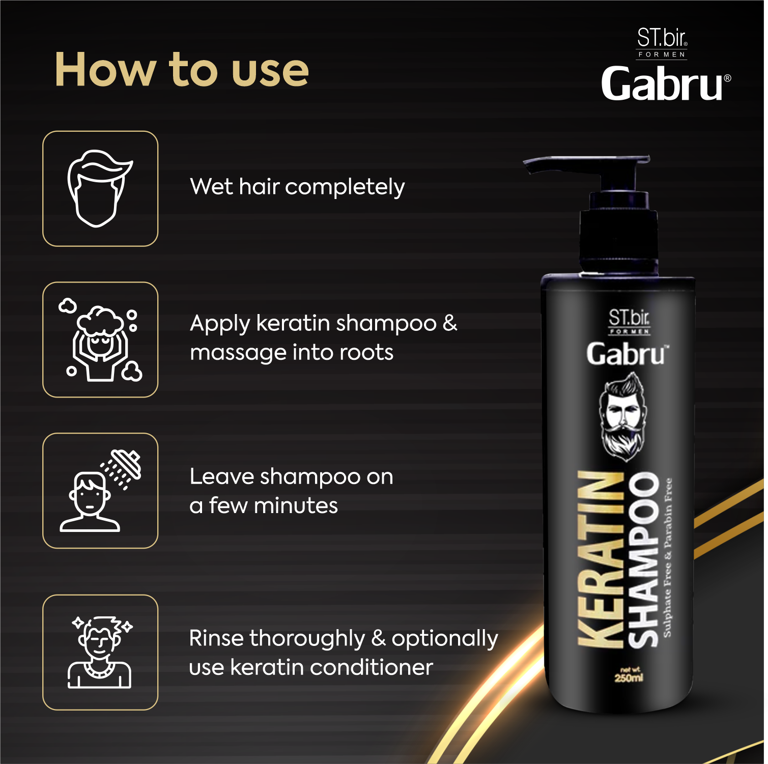 St Gabru Keratin Shampoo (250gm)