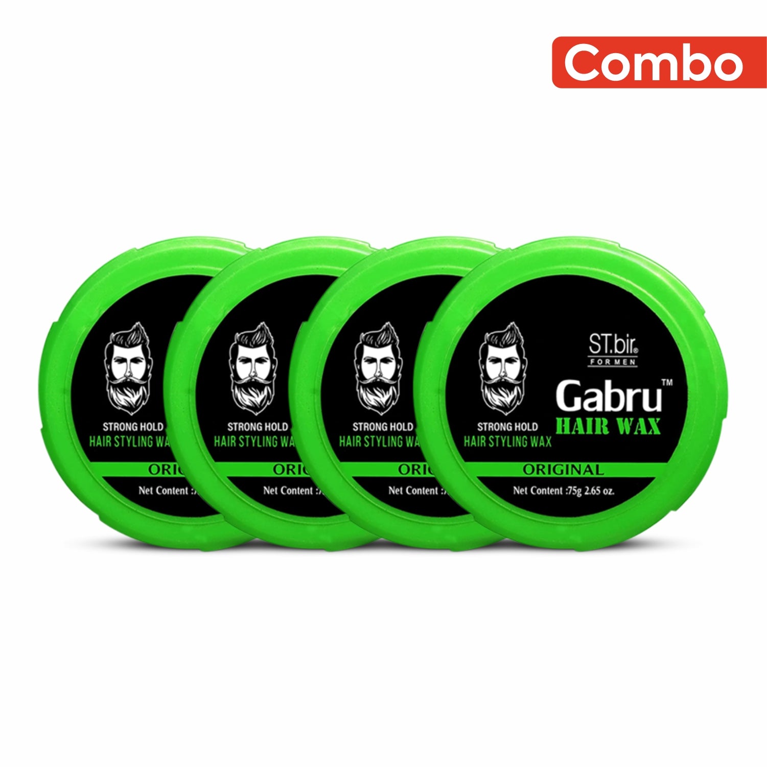 ST.bir Gabru Hair Wax - Strong Hold 75gm (Pack of 4)