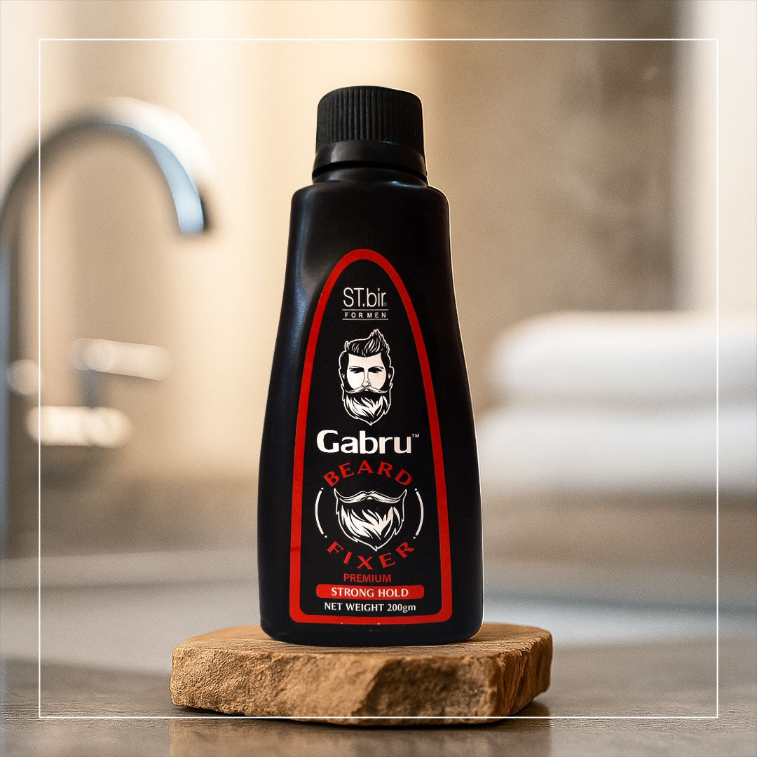 Gabru Men's Strong Hold Premium Styling Gel, Non-Sticky, Long-Lasting | 200g