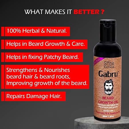 ST.bir Gabru Beard Oil Geranium & Tea Tree Oil (Pack of 2)