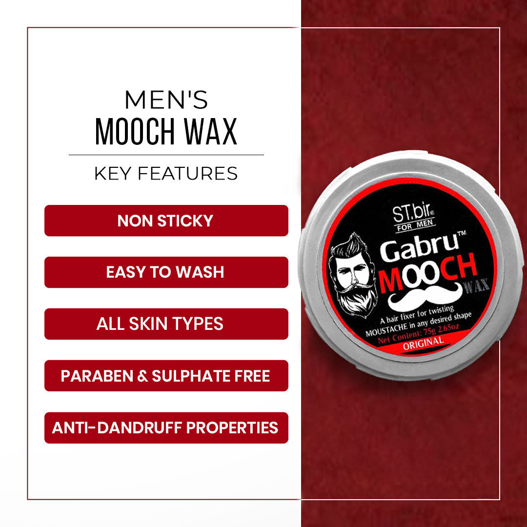 Men's Original Mustache Wax by Gabru Mooch, 25g