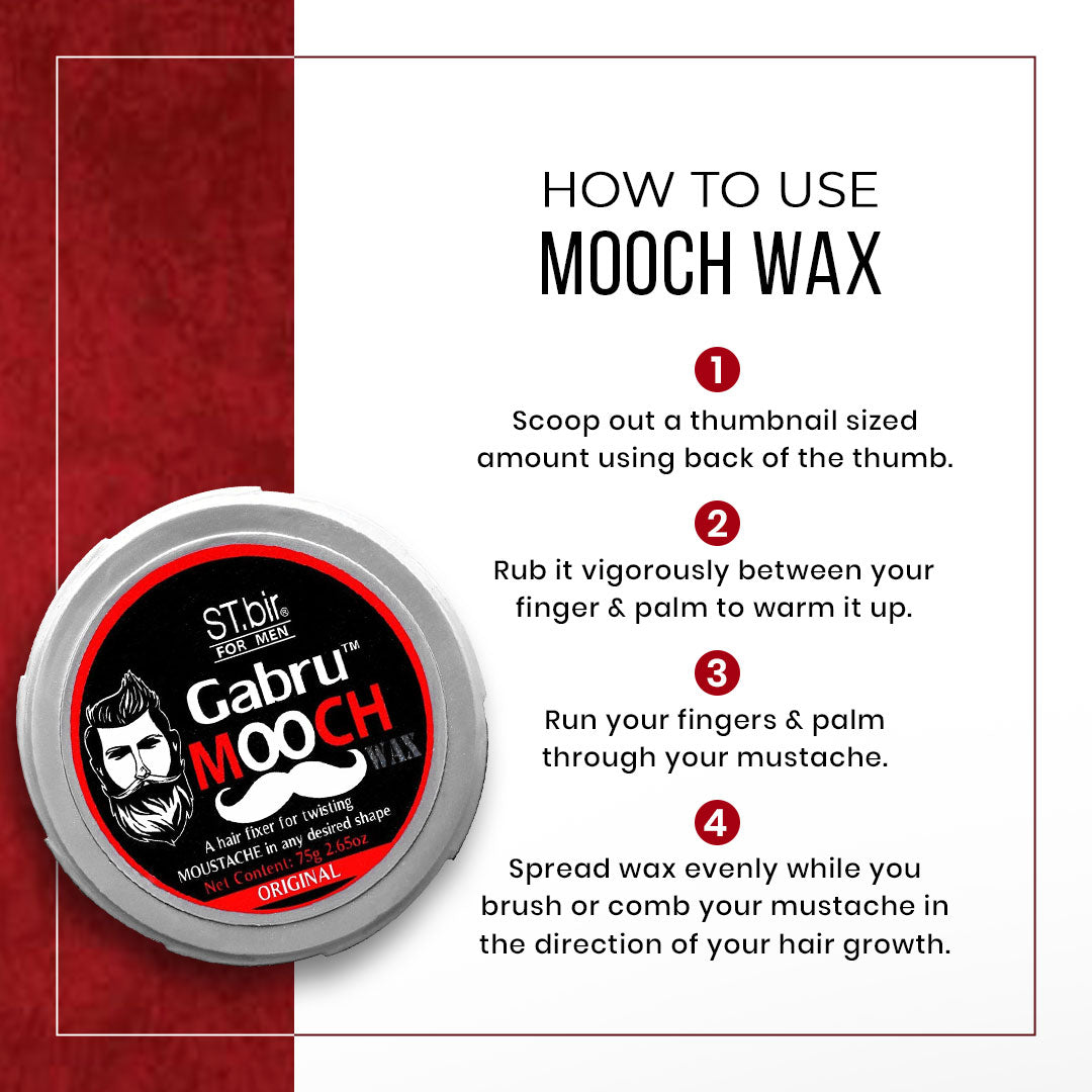 Men's Original Mustache Wax by Gabru Mooch, 25g