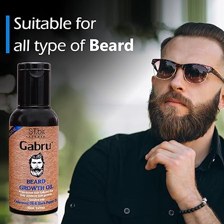 ST.bir Gabru Beard Oil for Men  Cedarwood & Black Pepper Oil (100mL)
