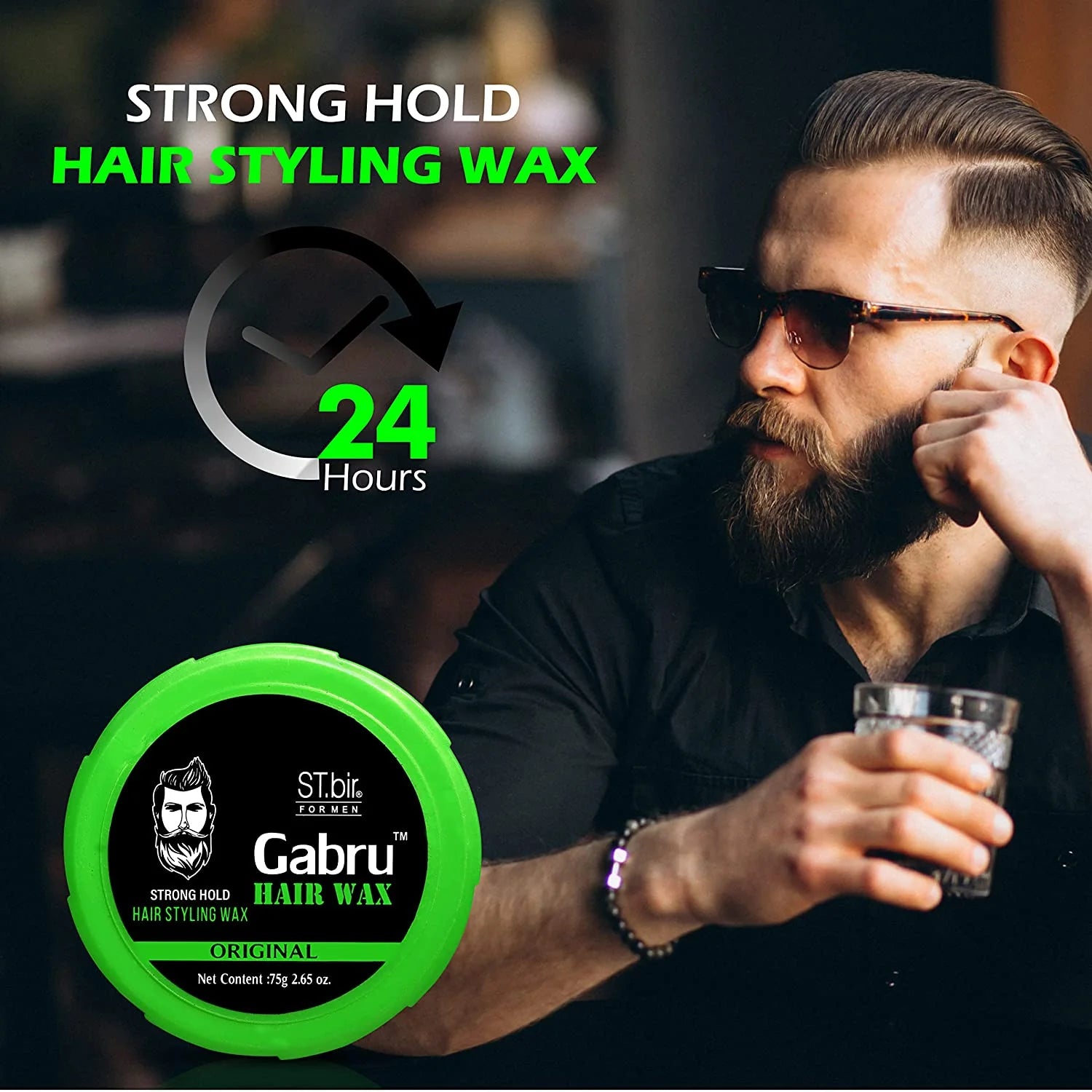 ST.bir Gabru Hair Wax - Strong Hold 25gm (Pack of 2)