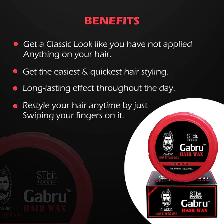 ST.Bir Gabru Hair Styling Wax Classic 25GM (Pack of 2)