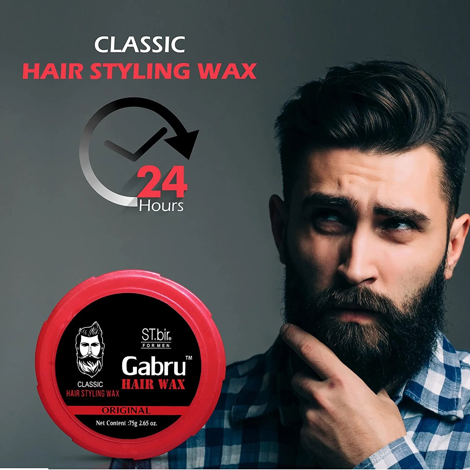 ST.Bir Gabru Hair Styling Wax Classic 75gm (Pack of 4)