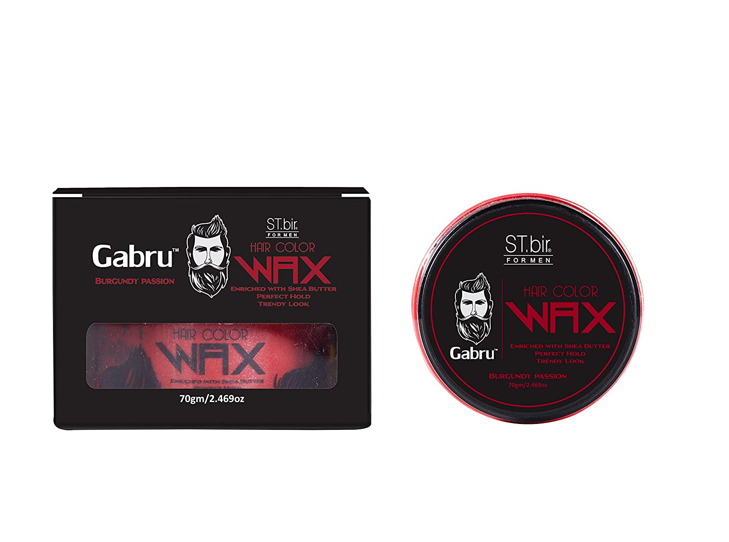 ST.bir Gabru Hair Color Wax Burgundy Passion 70GMS